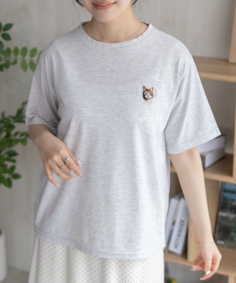 nAvy ネコ刺繍Tシャツ レディース メール便 対応商品商品画像-14