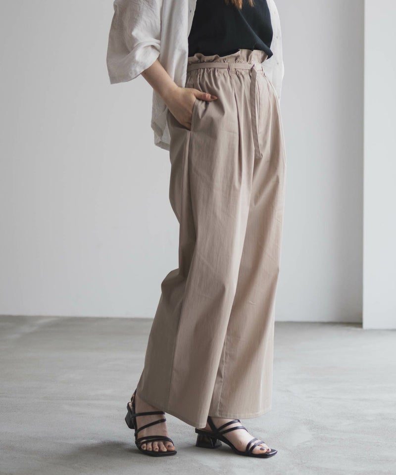 nAvy SARARI ベルト付きハイウエストパンツ レディース商品画像-3