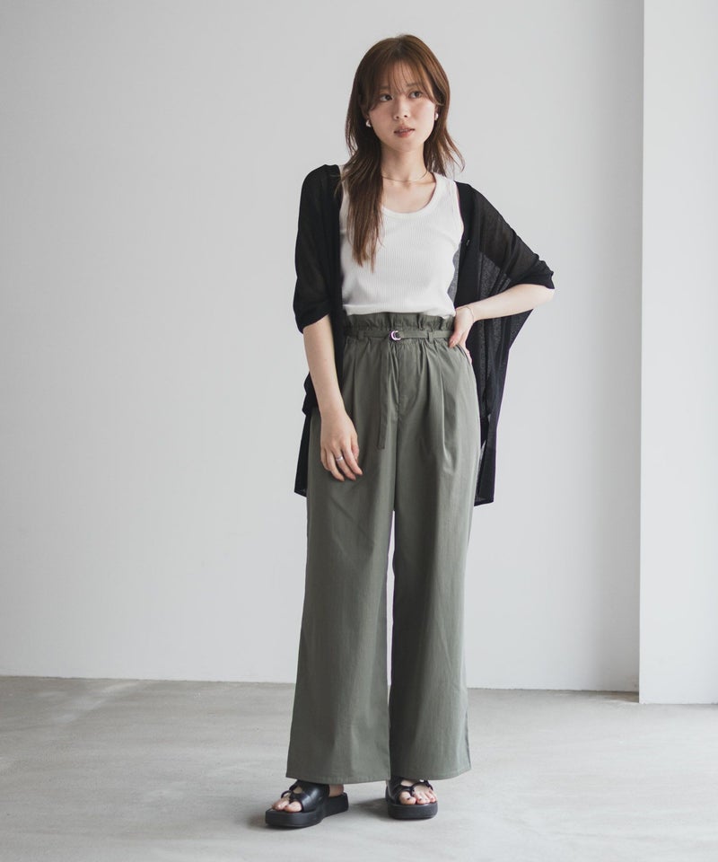 nAvy SARARI ベルト付きハイウエストパンツ レディース商品画像-33