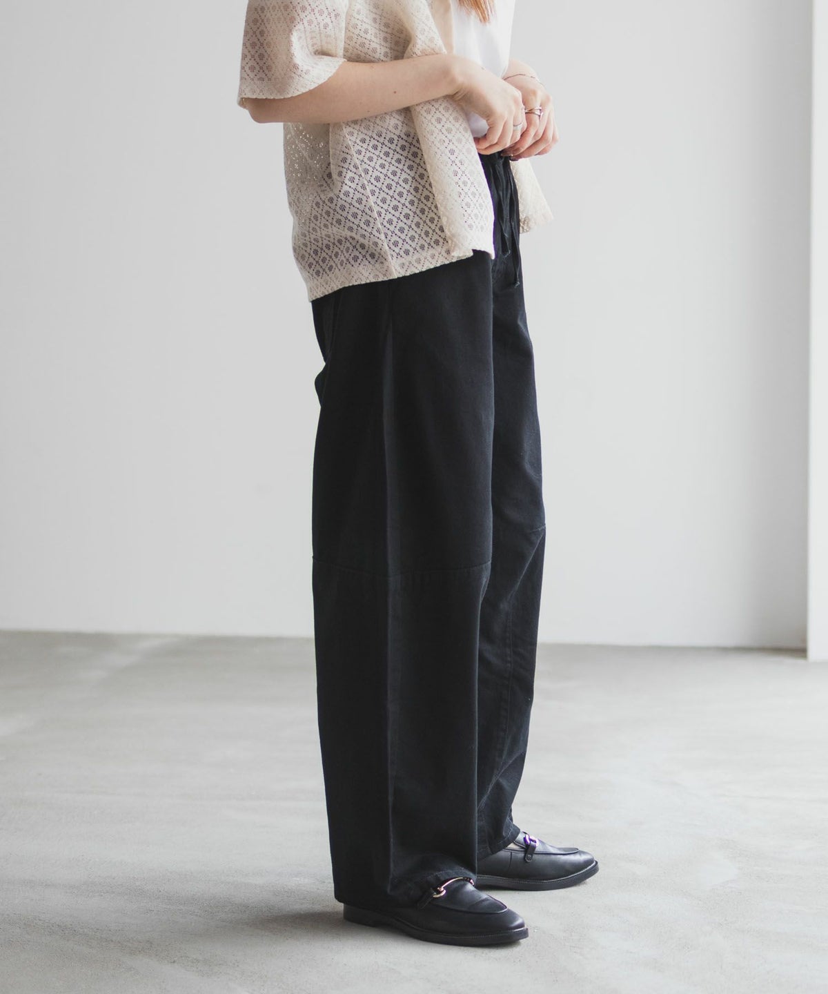 nAvy ソフトツイルイージーカーブパンツ レディース