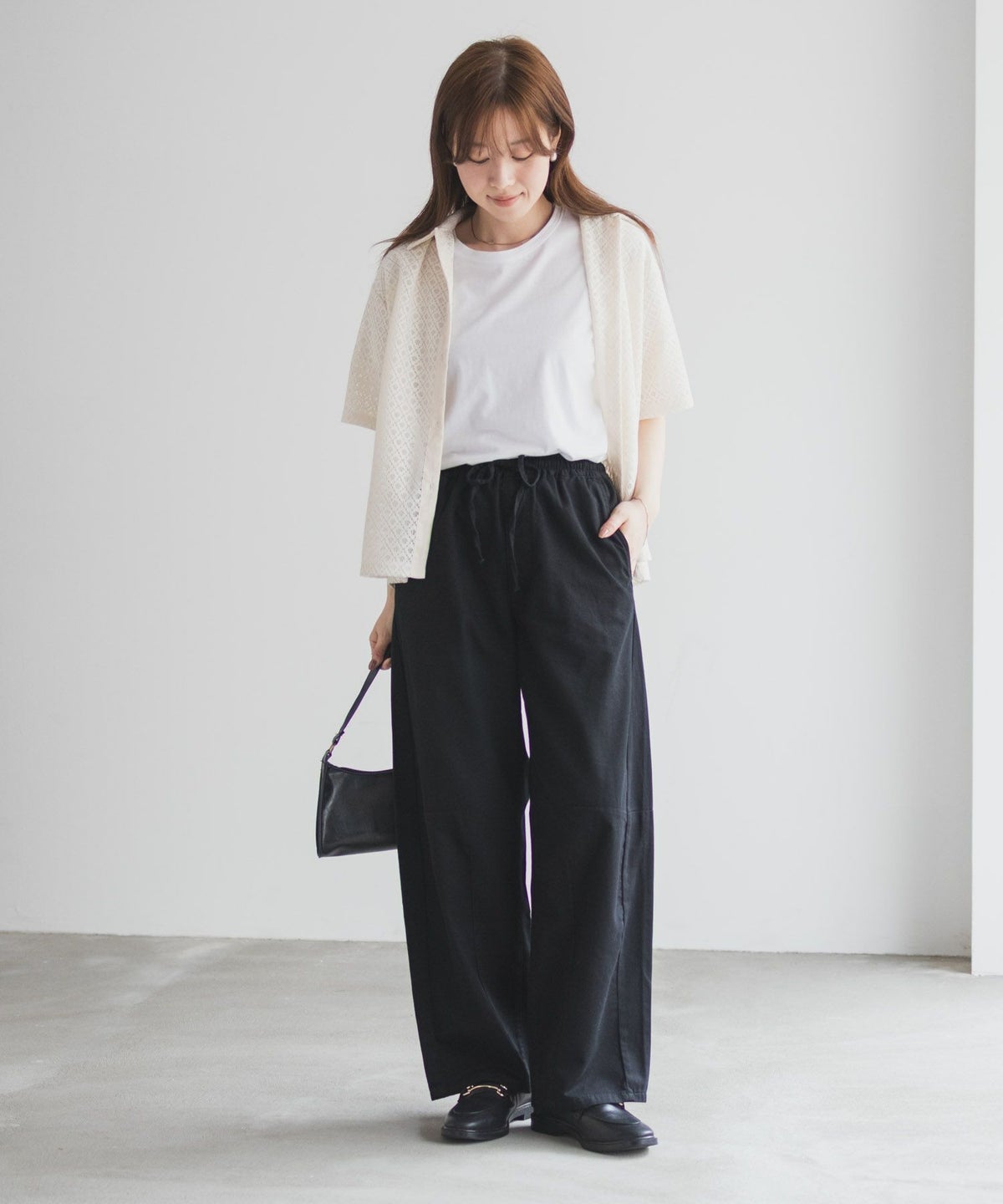 nAvy ソフトツイルイージーカーブパンツ レディース