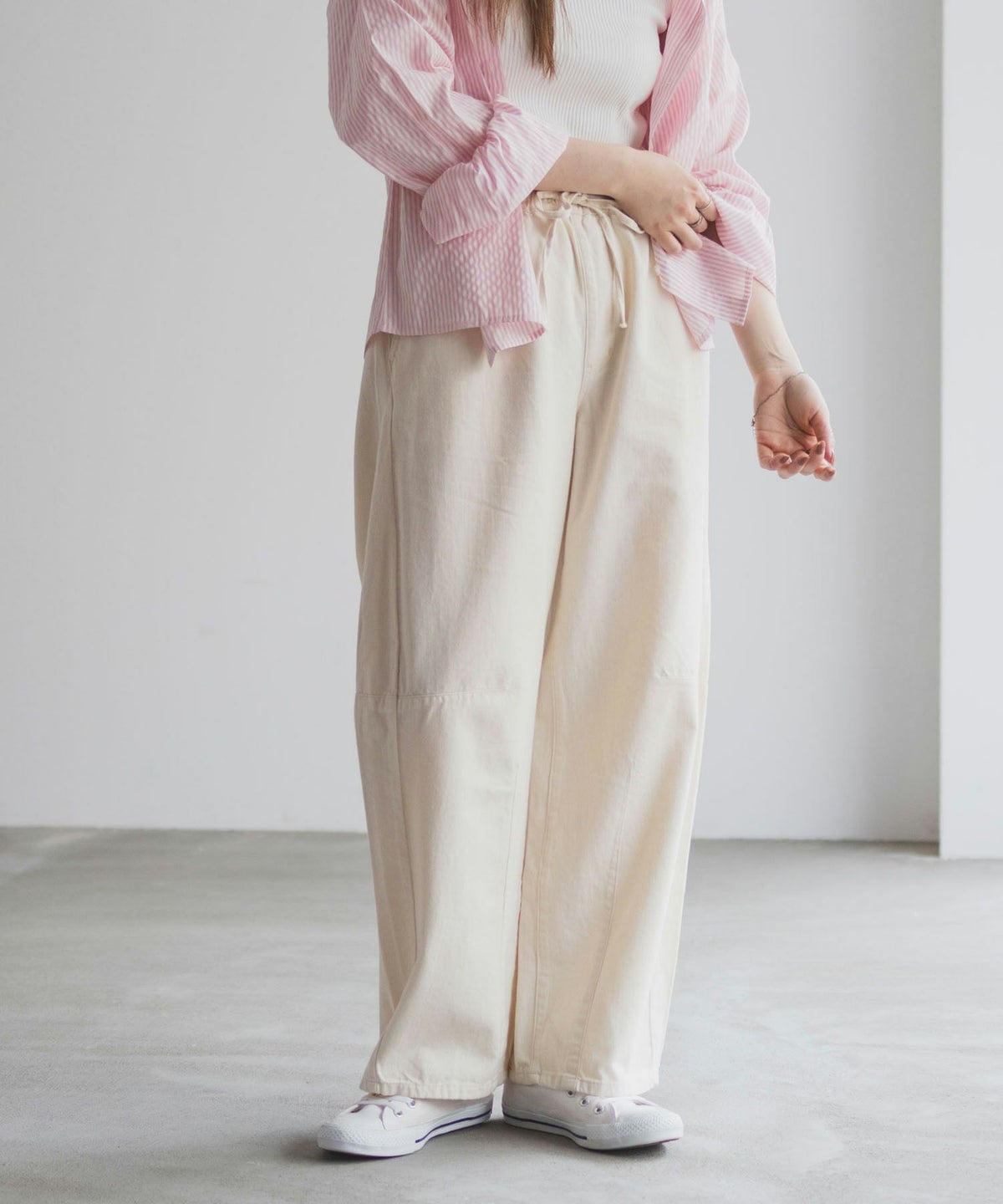 nAvy ソフトツイルイージーカーブパンツ レディース