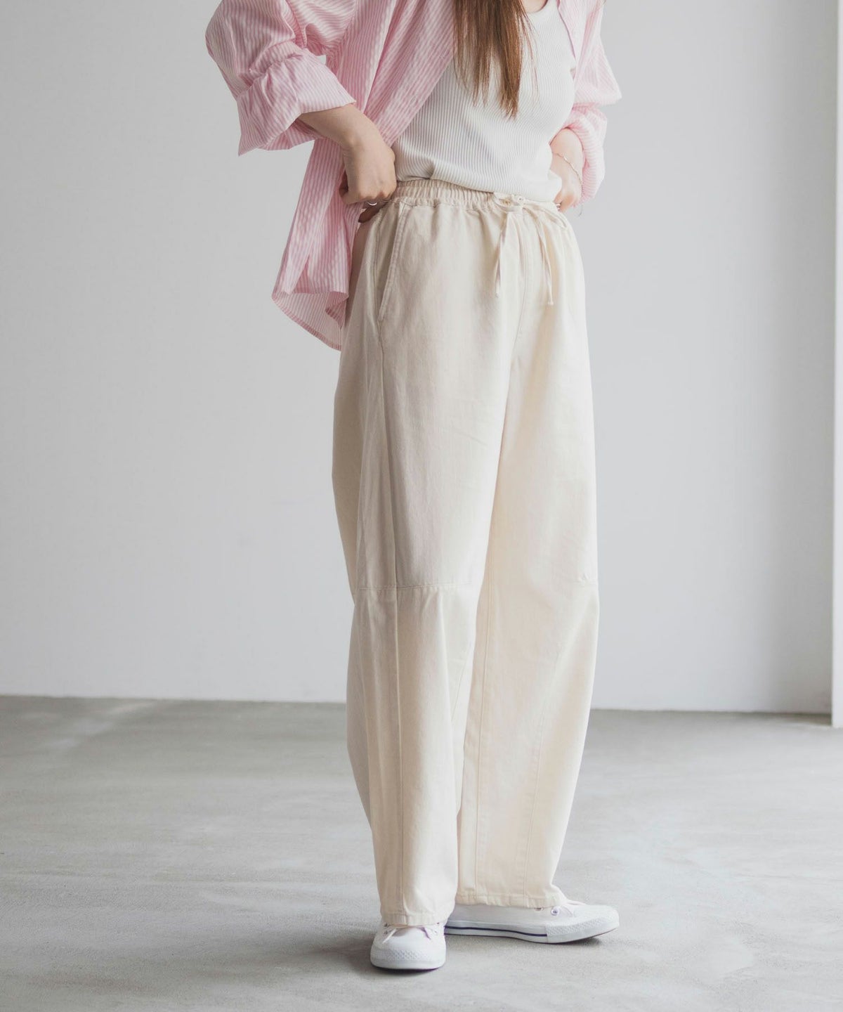 nAvy ソフトツイルイージーカーブパンツ レディース