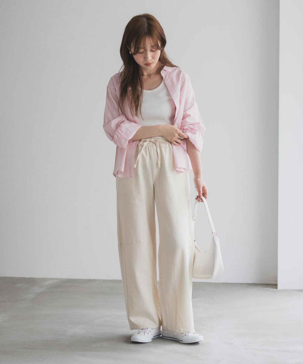 nAvy ソフトツイルイージーカーブパンツ レディース