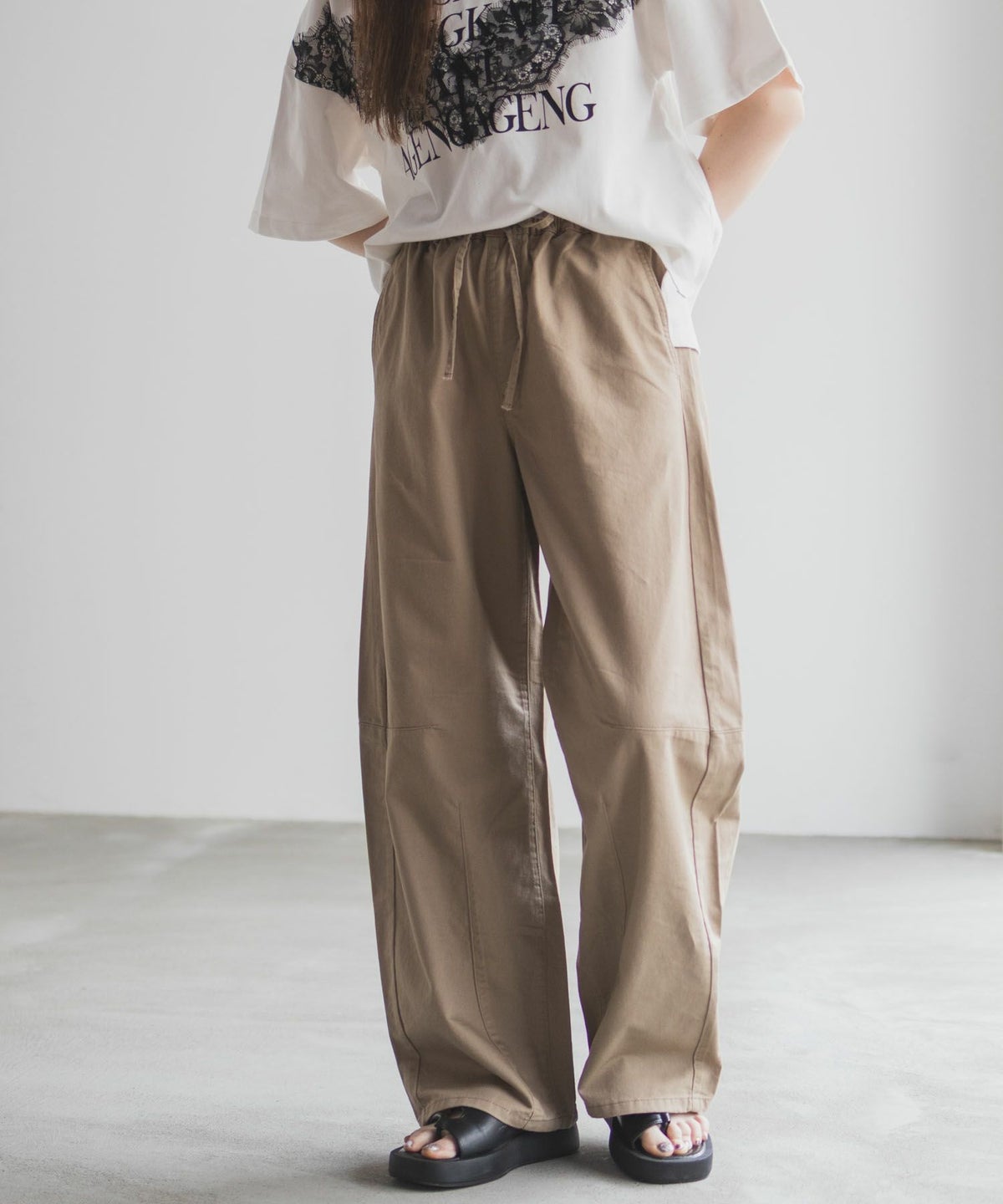 nAvy ソフトツイルイージーカーブパンツ レディース