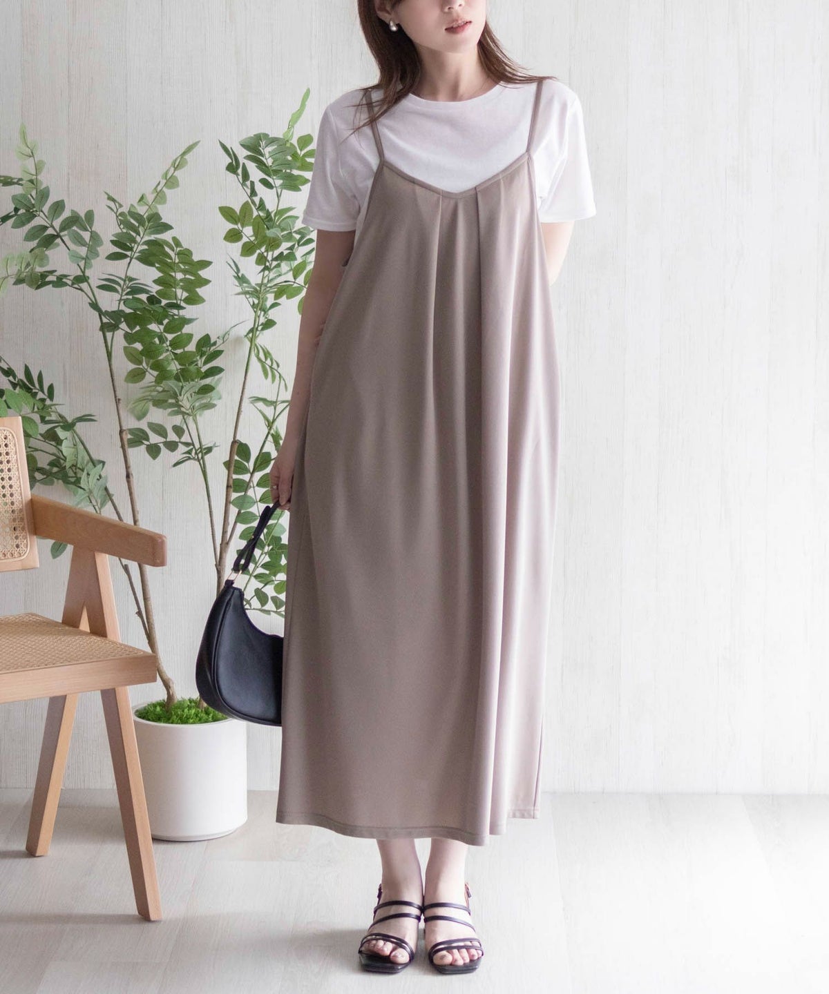 nAvy ポリツイルキャミワンピースアンサンブル レディース