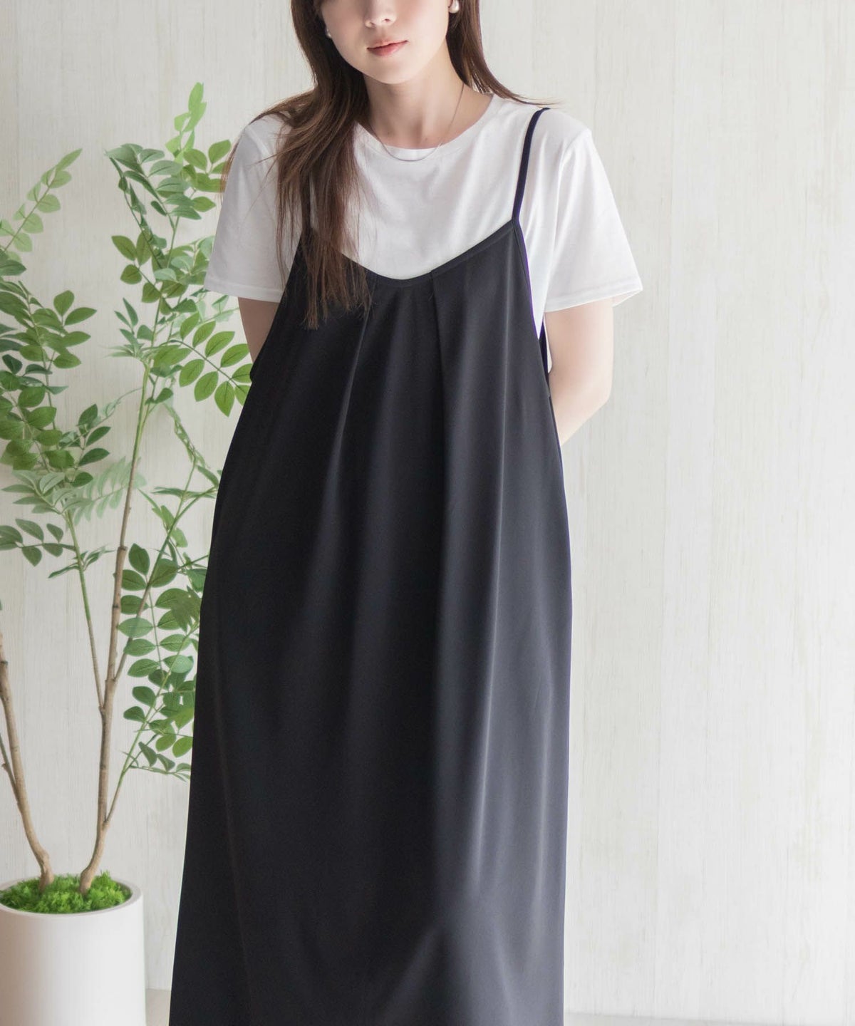 nAvy ポリツイルキャミワンピースアンサンブル レディース