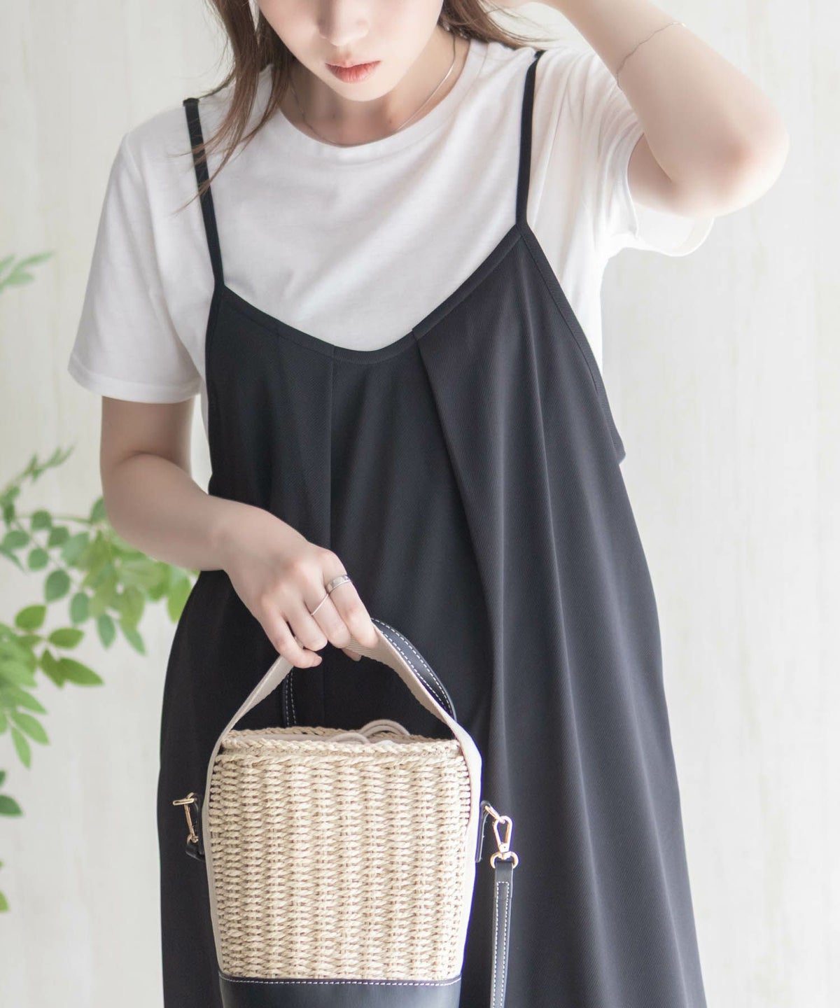 nAvy ポリツイルキャミワンピースアンサンブル レディース