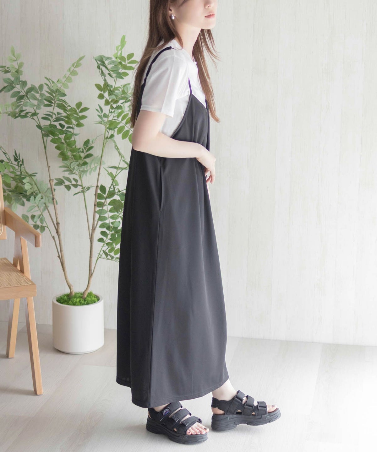 nAvy ポリツイルキャミワンピースアンサンブル レディース