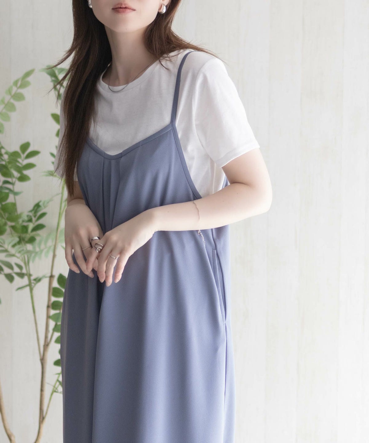 nAvy ポリツイルキャミワンピースアンサンブル レディース