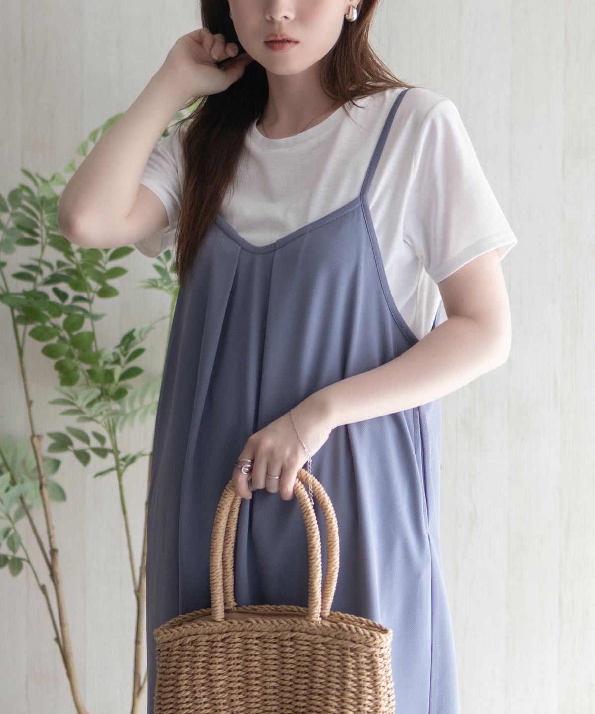 nAvy ポリツイルキャミワンピースアンサンブル レディース