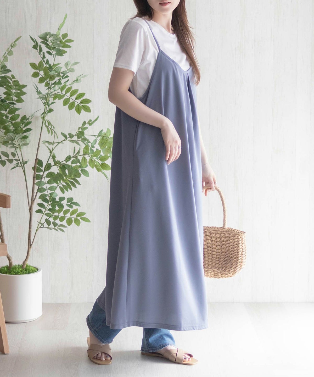 nAvy ポリツイルキャミワンピースアンサンブル レディース