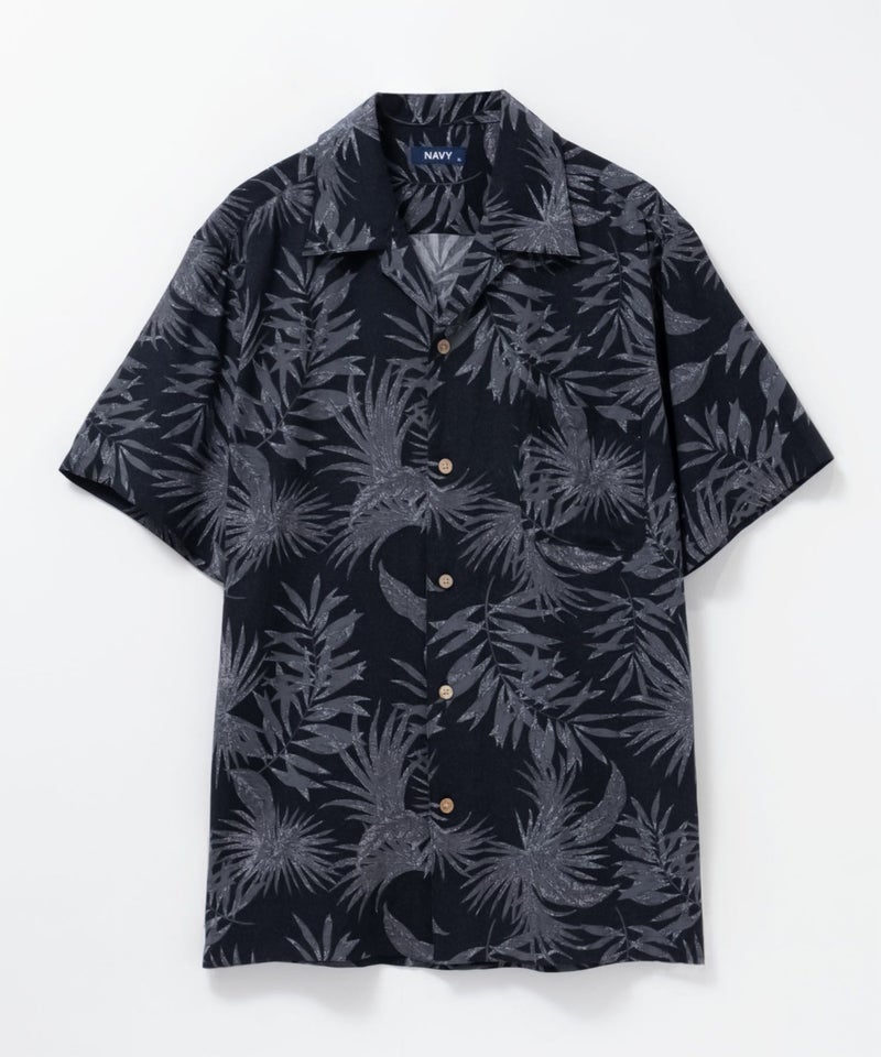 NAVY SARARI レーヨンアロハプリントシャツ メンズ商品画像-5