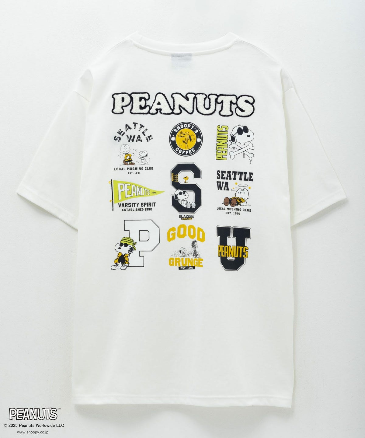 PEANUTS SNOOPY ロゴサガラ刺繍Tシャツ メンズ ネコポス 対応商品