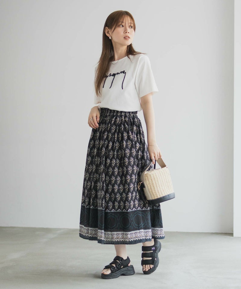 Howdy Marie インドファブリック 綿ボイル総柄スカート レディース商品画像-10