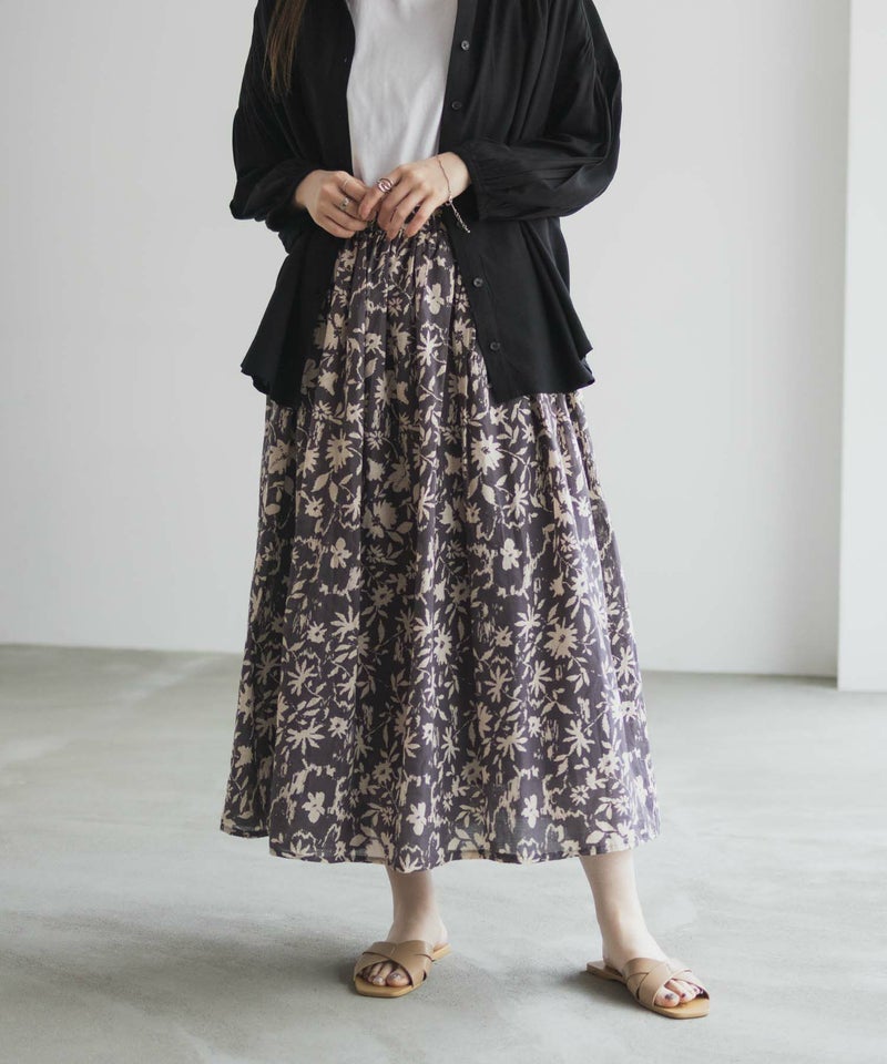 Howdy Marie インドファブリック 綿ボイル総柄スカート レディース商品画像-11