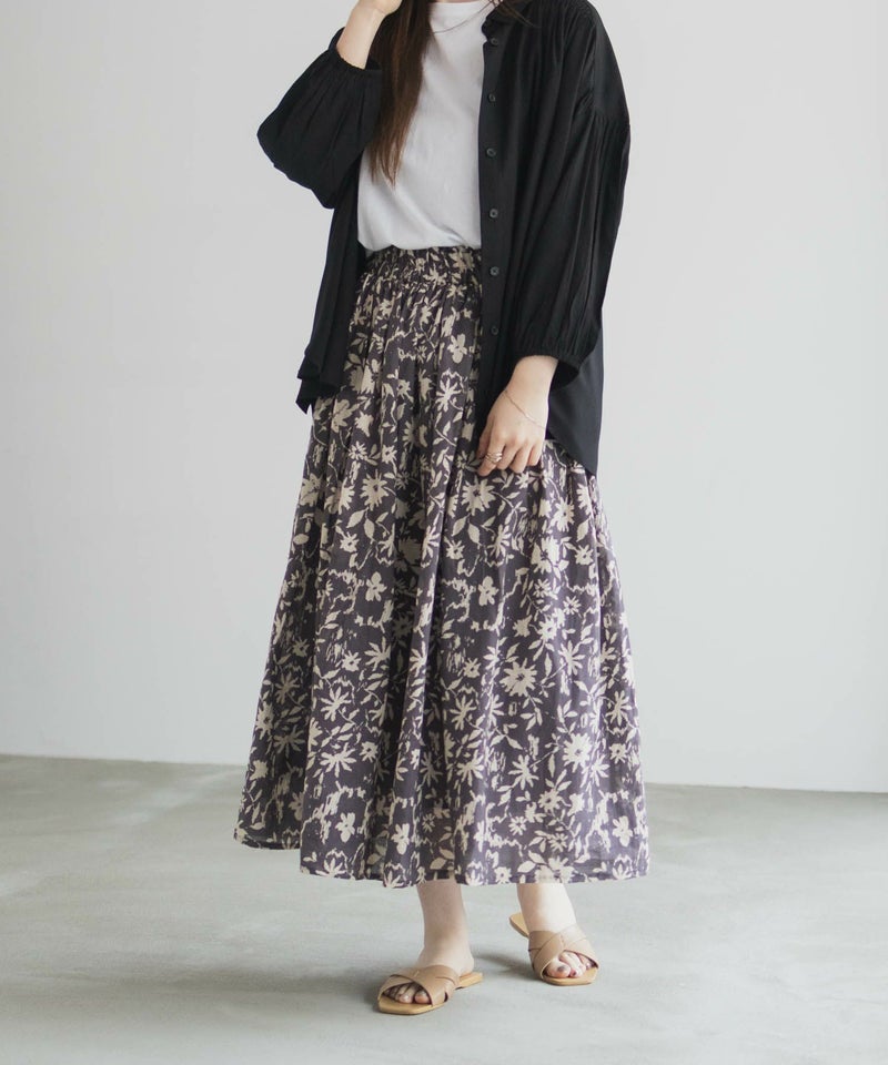 Howdy Marie インドファブリック 綿ボイル総柄スカート レディース商品画像-12