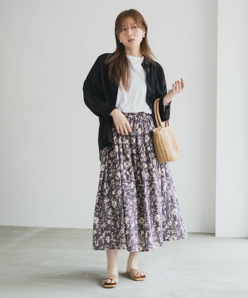 Howdy Marie インドファブリック 綿ボイル総柄スカート レディース商品画像-14