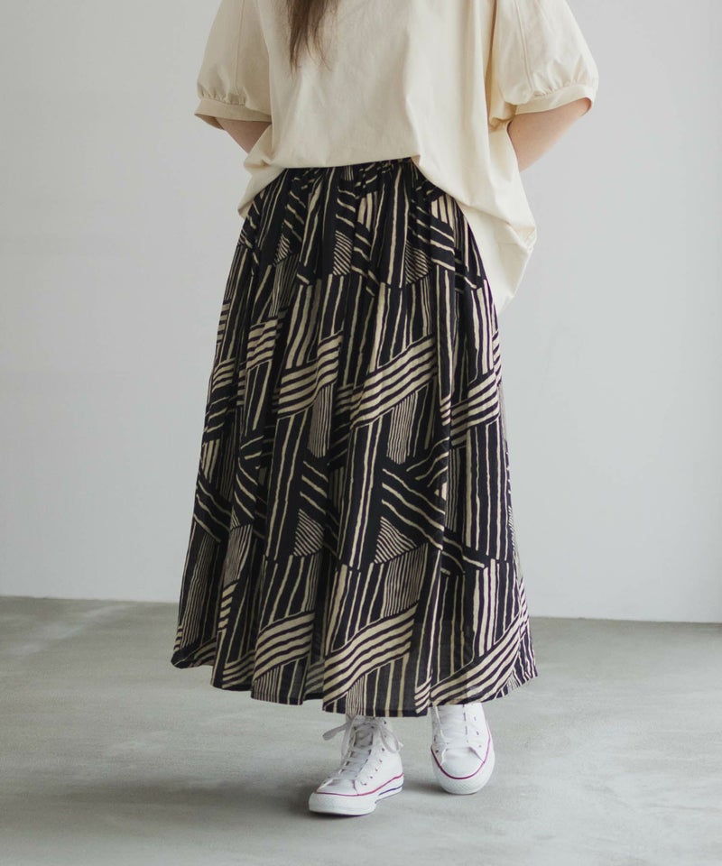 Howdy Marie インドファブリック 綿ボイル総柄スカート レディース商品画像-16