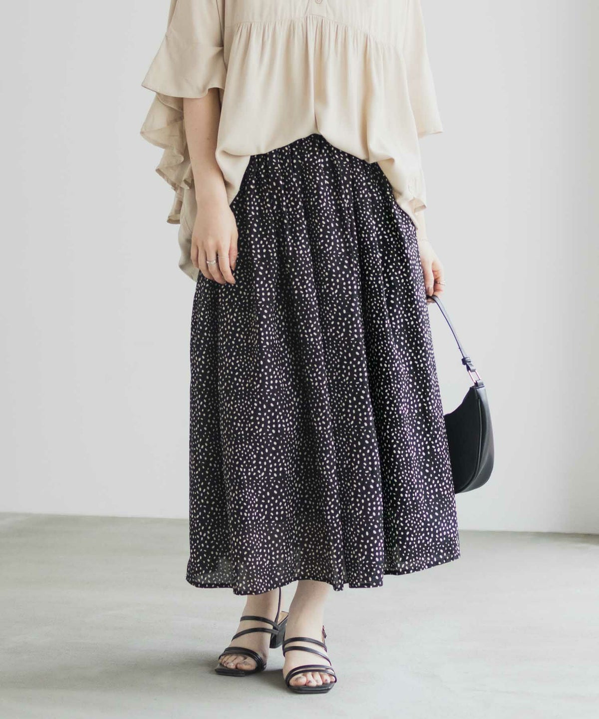 Howdy Marie インドファブリック 綿ボイル総柄スカート レディース