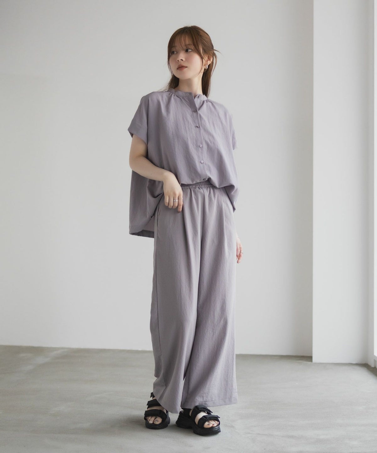 HusHusH バンドカラーブラウス レディース