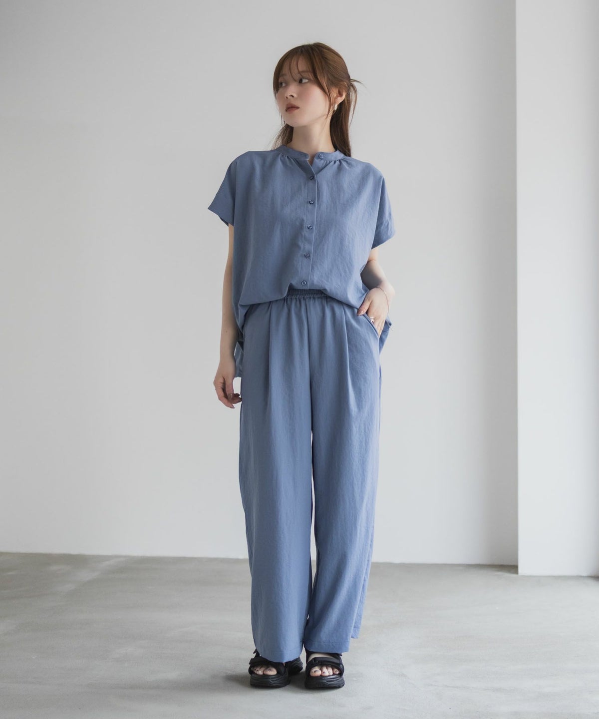 HusHusH バンドカラーブラウス レディース