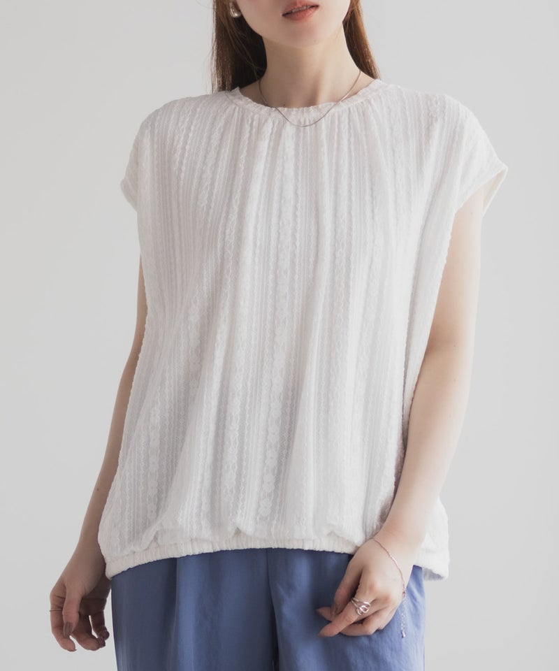 HusHusH  レースバルーンフレンチTシャツ レディース メール便 対応商品商品画像-1