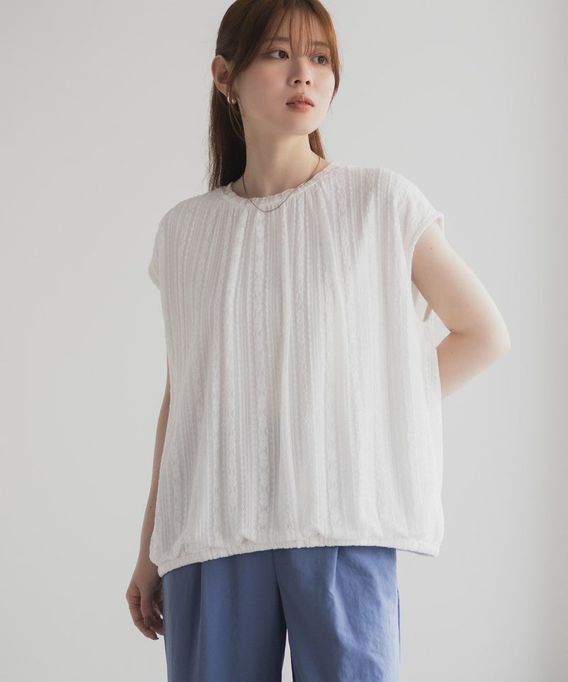 HusHusH  レースバルーンフレンチTシャツ レディース メール便 対応商品商品画像-4