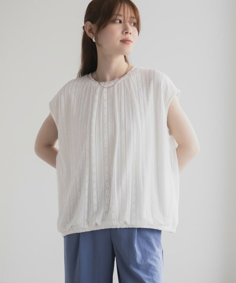 HusHusH レースバルーンフレンチTシャツ レディース メール便 対応商品商品画像-5