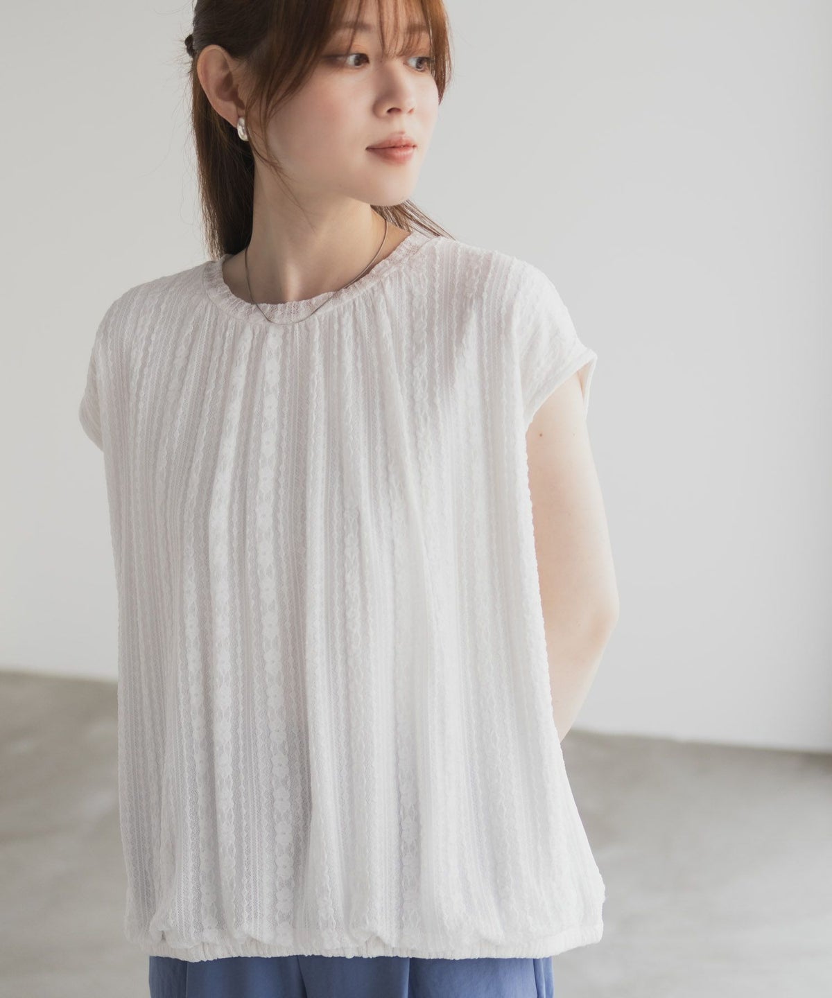 HusHusH レースバルーンフレンチTシャツ レディース ネコポス 対応商品