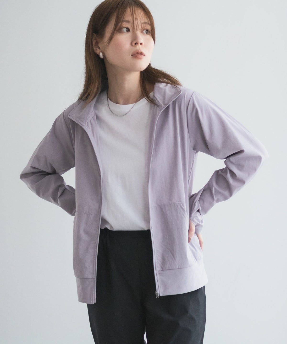 nAvy ラッシュガード ジップスタンド レディース