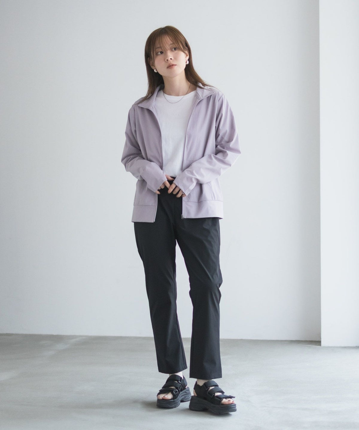 nAvy ラッシュガード ジップスタンド レディース