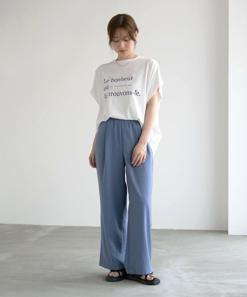 HusHusH パール使いプリントドルマンTシャツ レディース メール便 対応商品商品画像-10