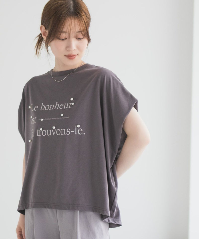 HusHusH  パール使いプリントドルマンTシャツ レディース メール便 対応商品商品画像-14