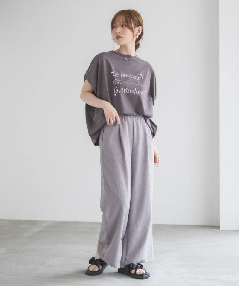 HusHusH パール使いプリントドルマンTシャツ レディース メール便 対応商品商品画像-16