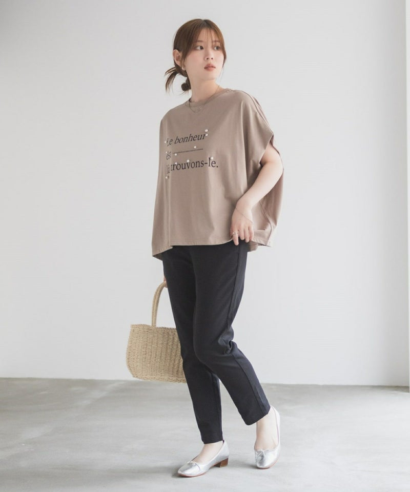 HusHusH パール使いプリントドルマンTシャツ レディース メール便 対応商品商品画像-22