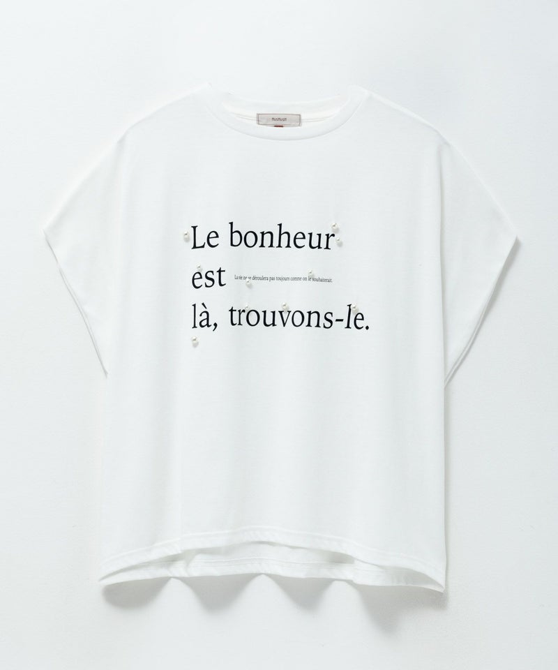 HusHusH パール使いプリントドルマンTシャツ レディース メール便 対応商品商品画像-24