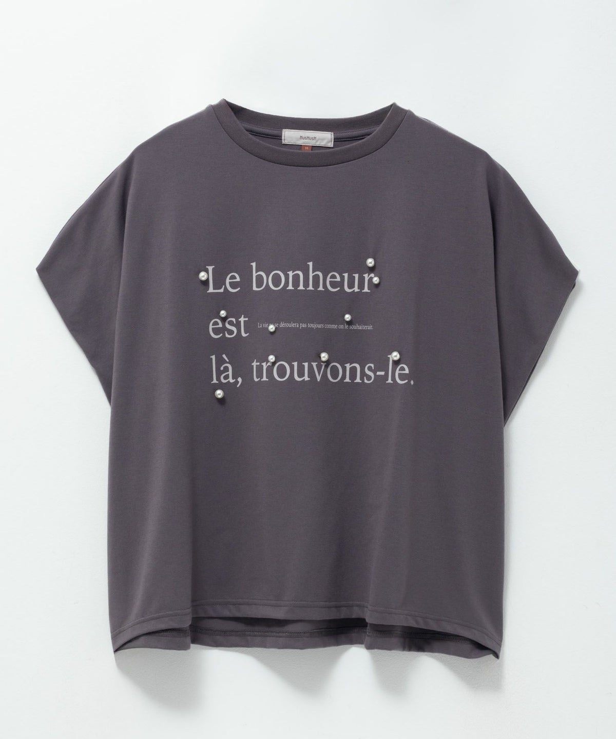 HusHusH パール使いプリントドルマンTシャツ レディース ネコポス 対応商品