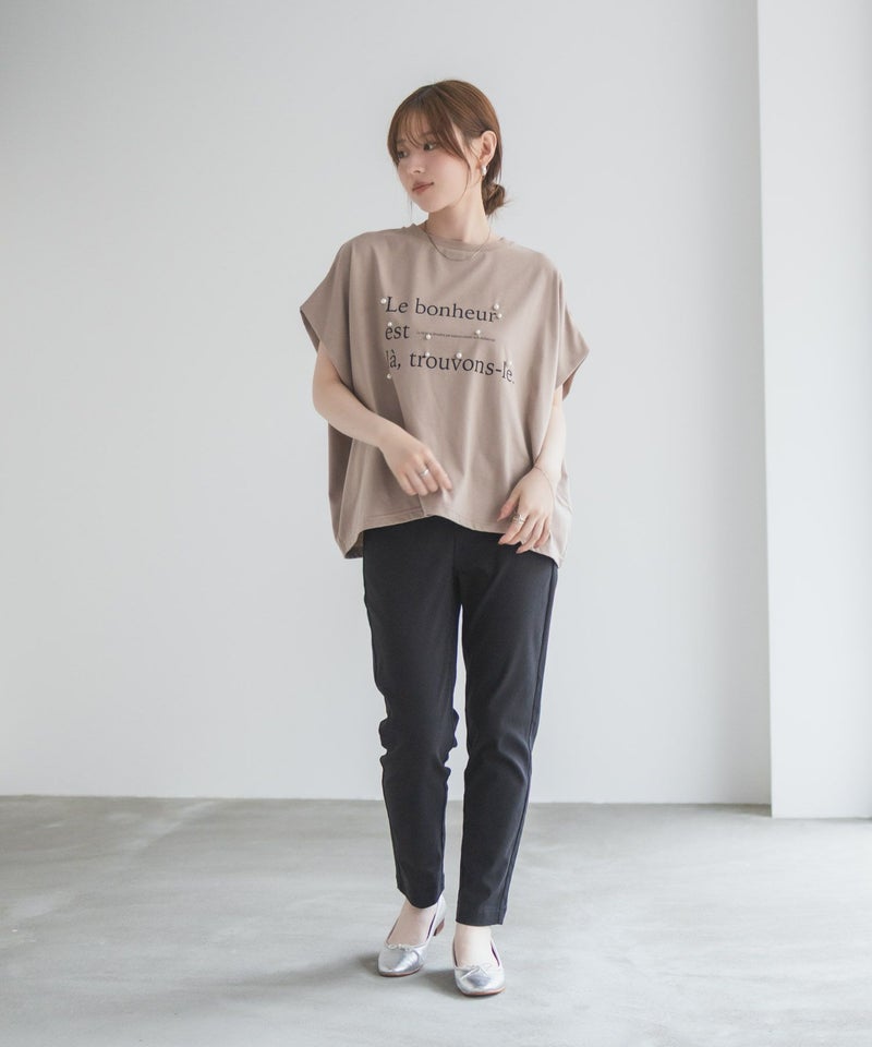 HusHusH パール使いプリントドルマンTシャツ レディース メール便 対応商品商品画像-39