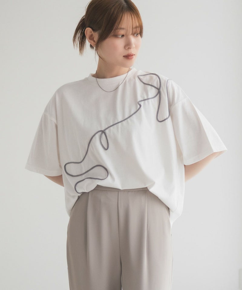 HusHusH コード刺繍Tシャツ レディース メール便 対応商品商品画像-11