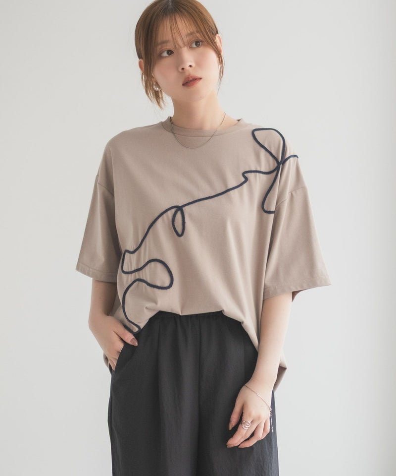 HusHusH コード刺繍Tシャツ レディース メール便 対応商品商品画像-17