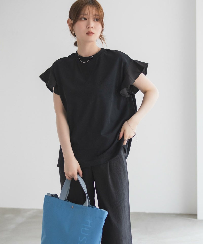 HusHusH  布帛フリルTシャツ レディース メール便 対応商品商品画像-4