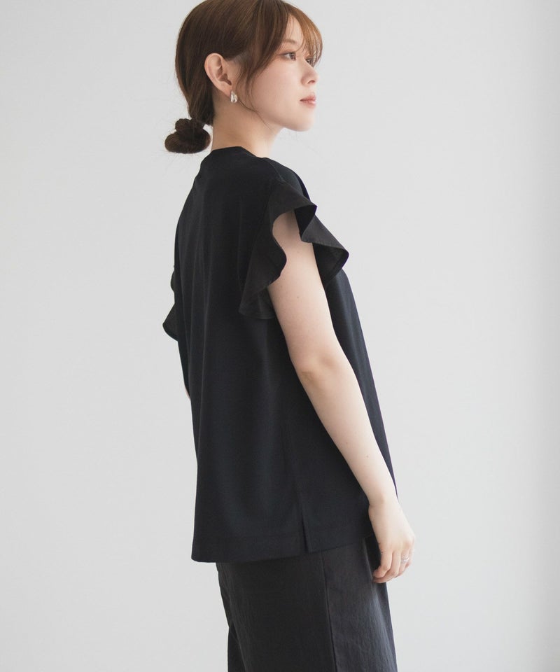 HusHusH 布帛フリルTシャツ レディース メール便 対応商品商品画像-7