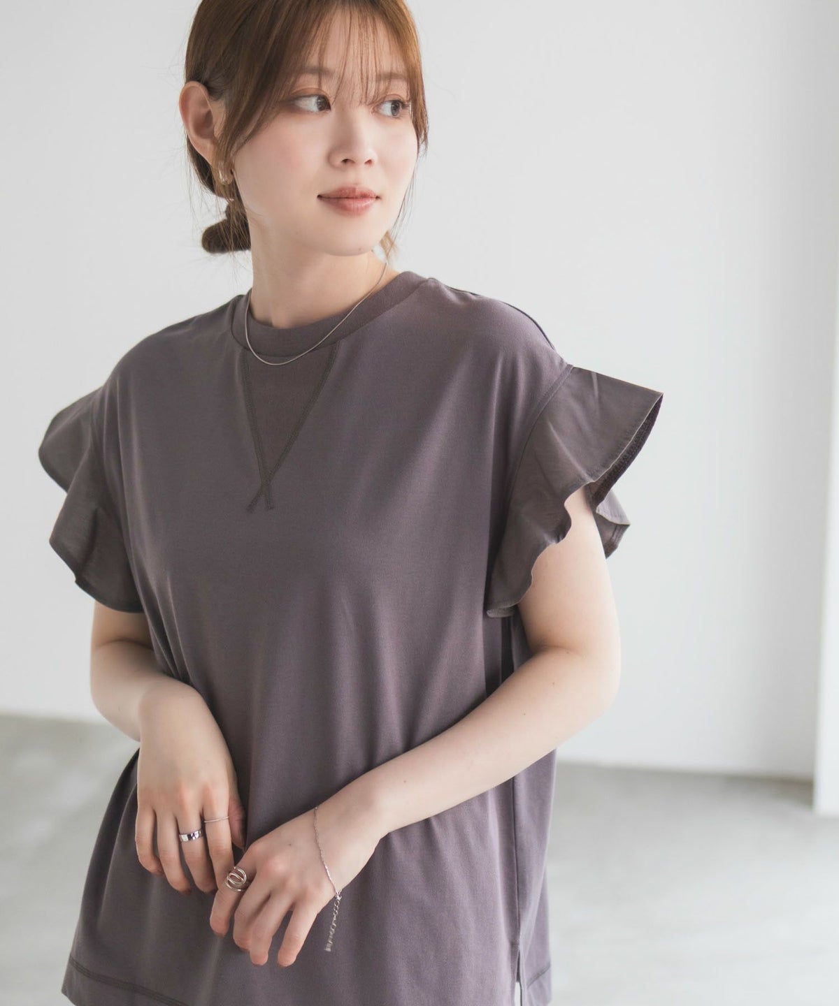 HusHusH 布帛フリルTシャツ レディース ネコポス 対応商品