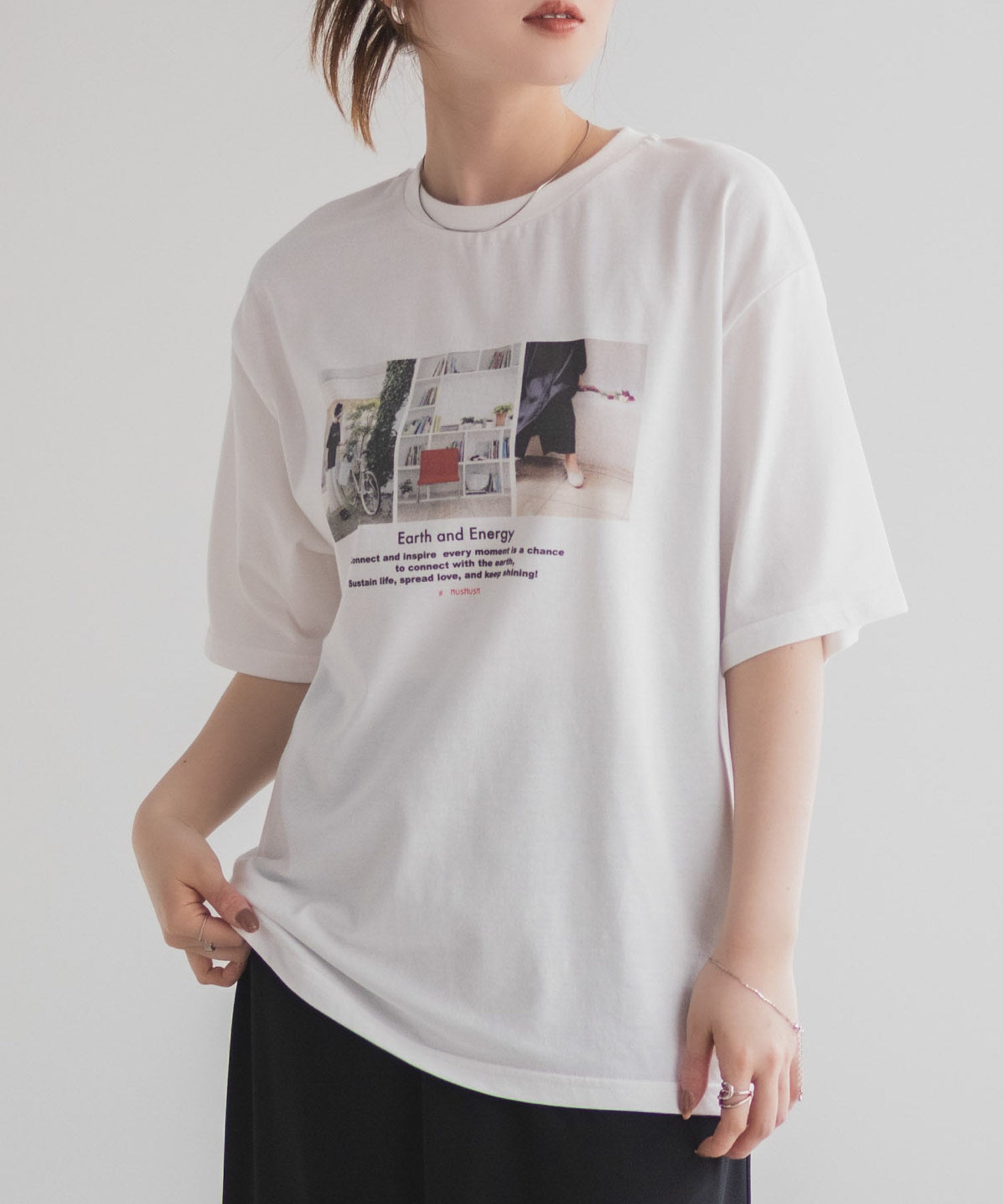 HusHusH フォトプリントTシャツ レディース