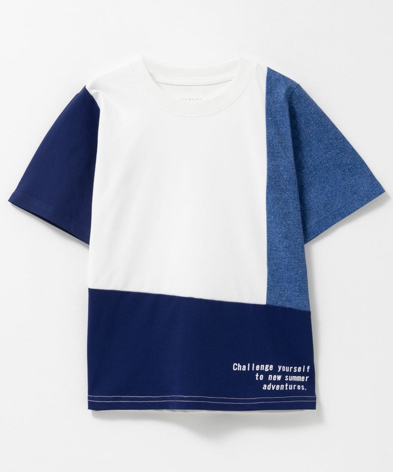 NAVY  切替Tシャツ キッズ メール便 対応商品商品画像-3