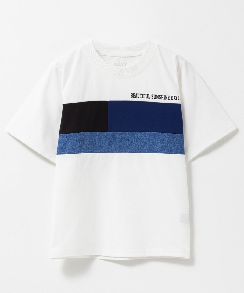 NAVY 切替Tシャツ キッズ メール便 対応商品商品画像-1