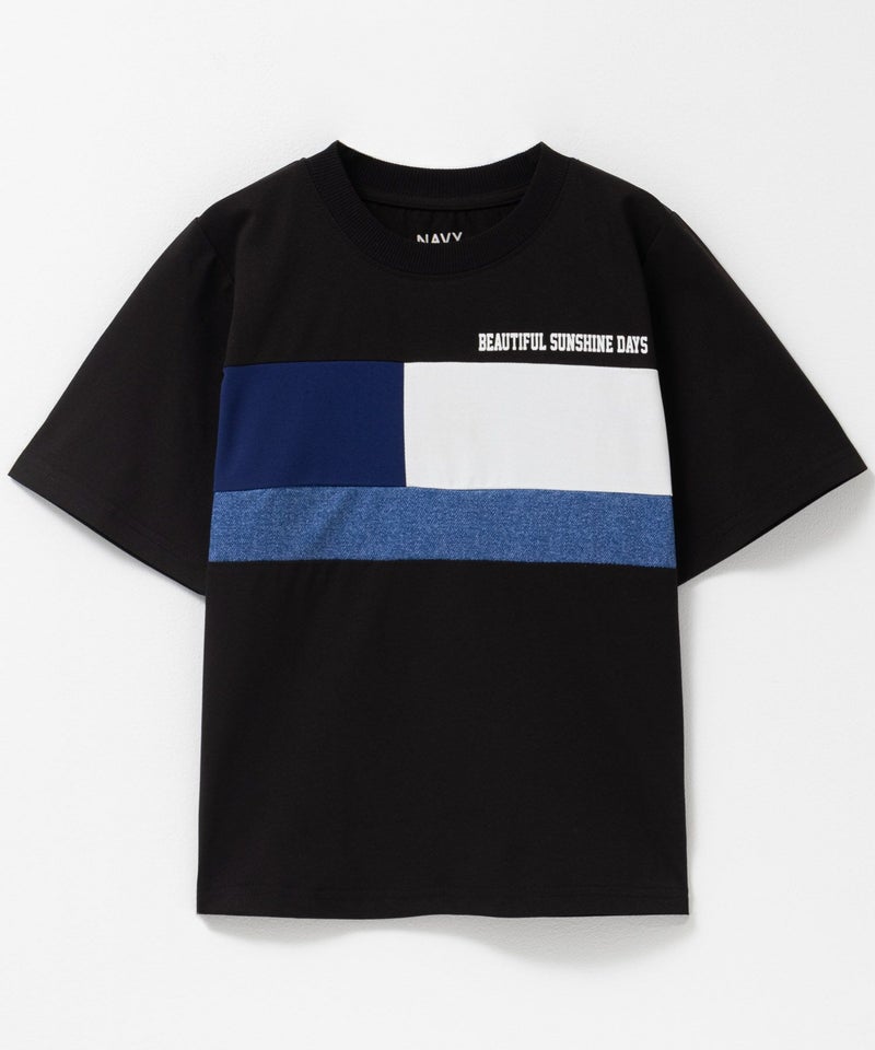 NAVY 切替Tシャツ キッズ メール便 対応商品商品画像-3