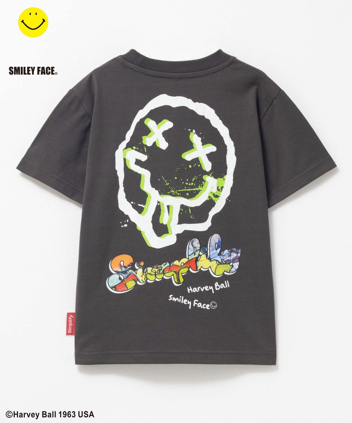 Simplify スマイリーフェイス プリントビッグTシャツ キッズ ネコポス 対応商品
