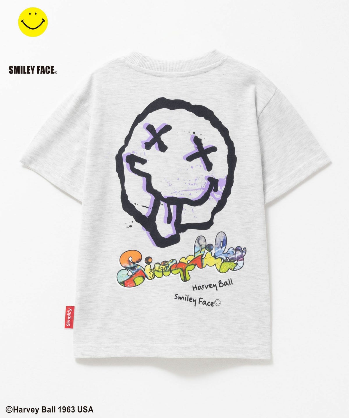Simplify スマイリーフェイス プリントビッグTシャツ キッズ ネコポス 対応商品